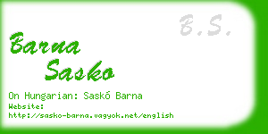 barna sasko business card